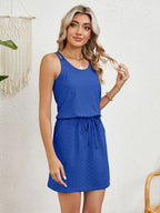 Hollow swimsuit cover cross back bohemian summer dress