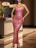 Slit Back Tube Maxi Dress