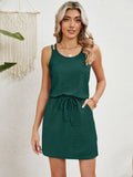 Hollow swimsuit cover cross back bohemian summer dress