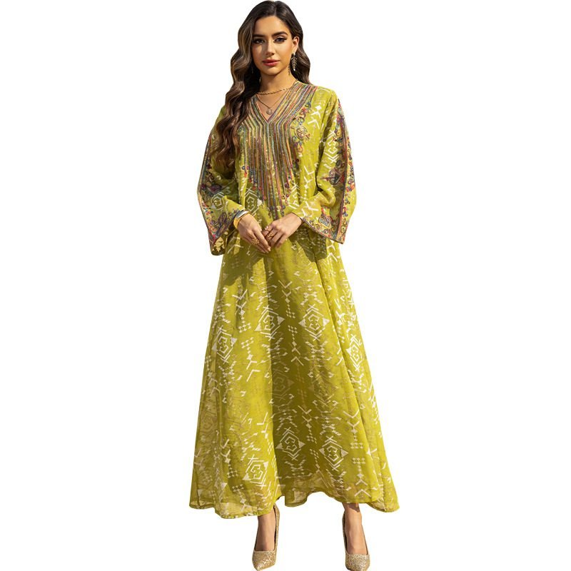 Embroidered Evening Dress with Applique Patchwork Dress