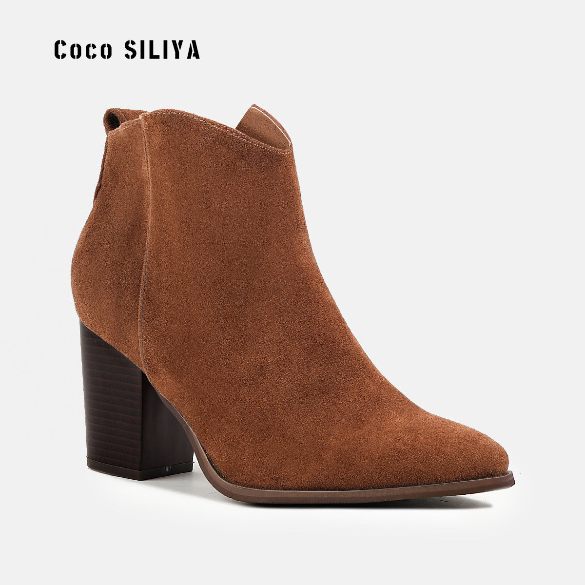 Autumn and Winter New Martin Boots Women's Fashion Suede Short Boots Thick Heels Boots Large Size
