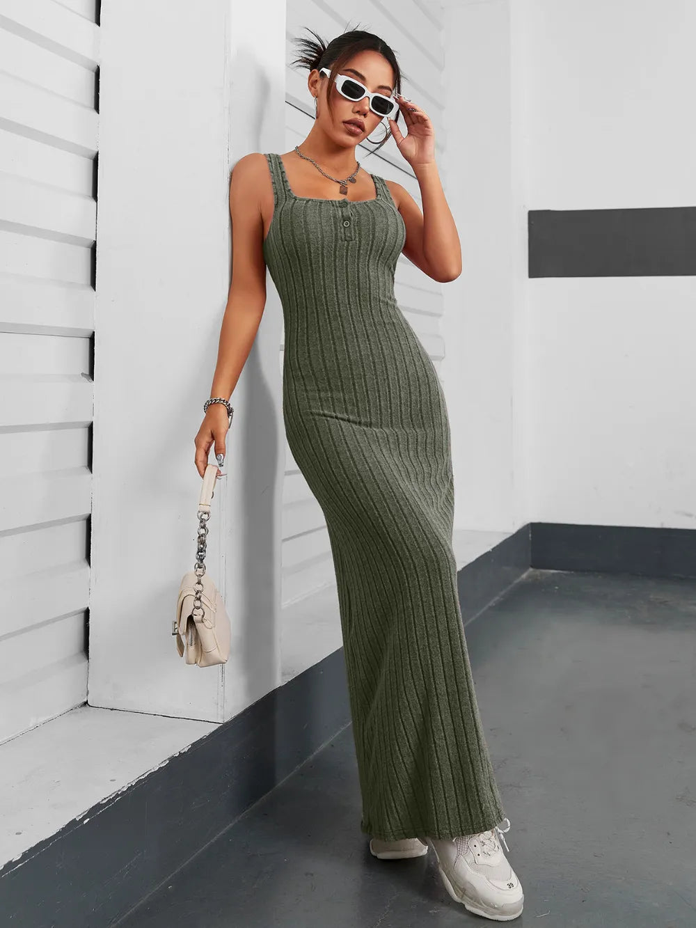 Ribbed Maxi Tank Dress