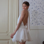 Sleeveless Halter Neck Backless Tie Dress