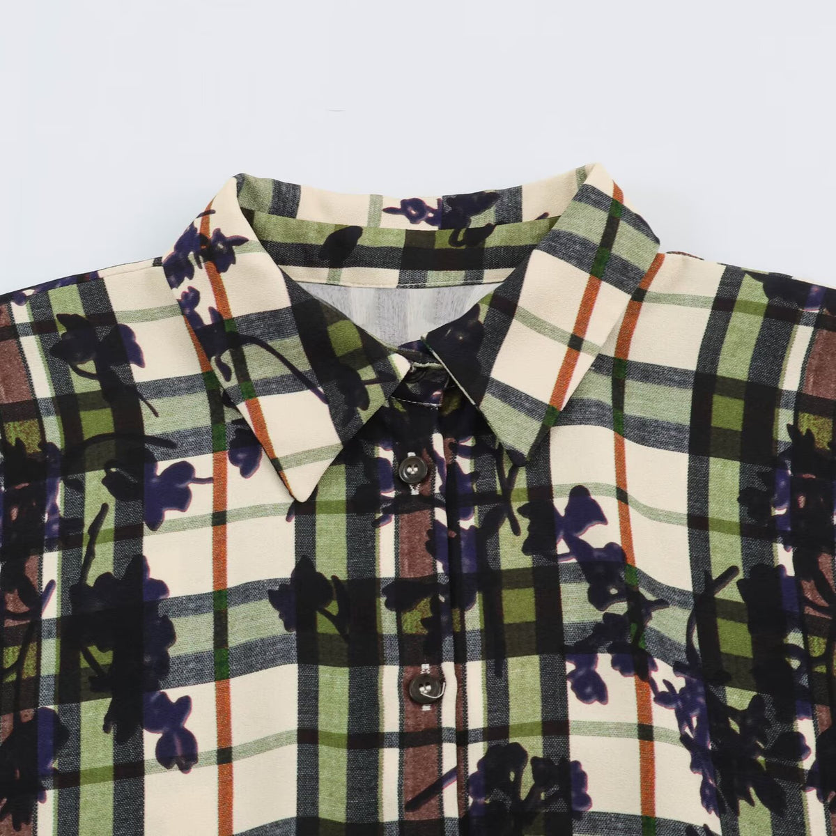Printed shirt style waistband dress