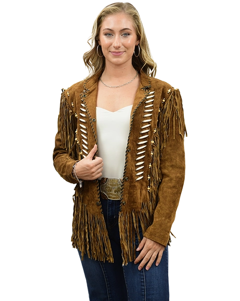 9713 Beaded Suede Jacket