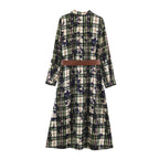 Printed shirt style waistband dress