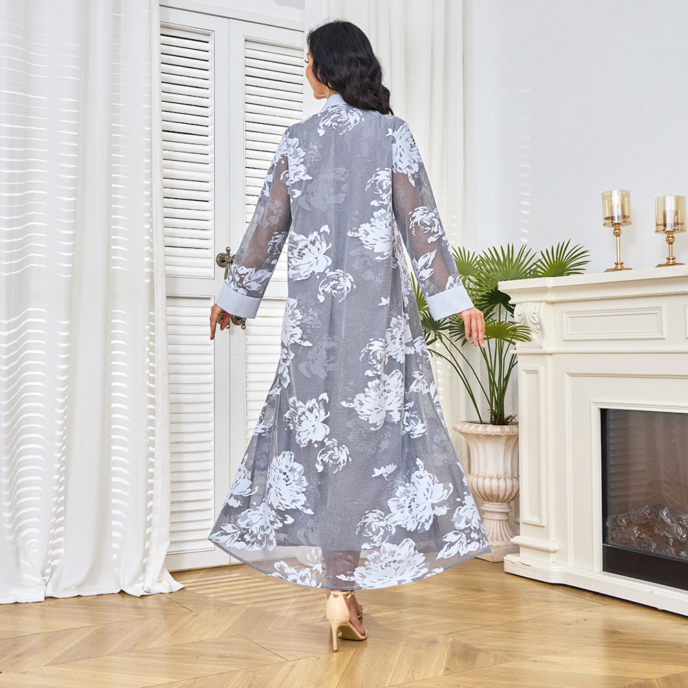 Mesh long sleeved dress
