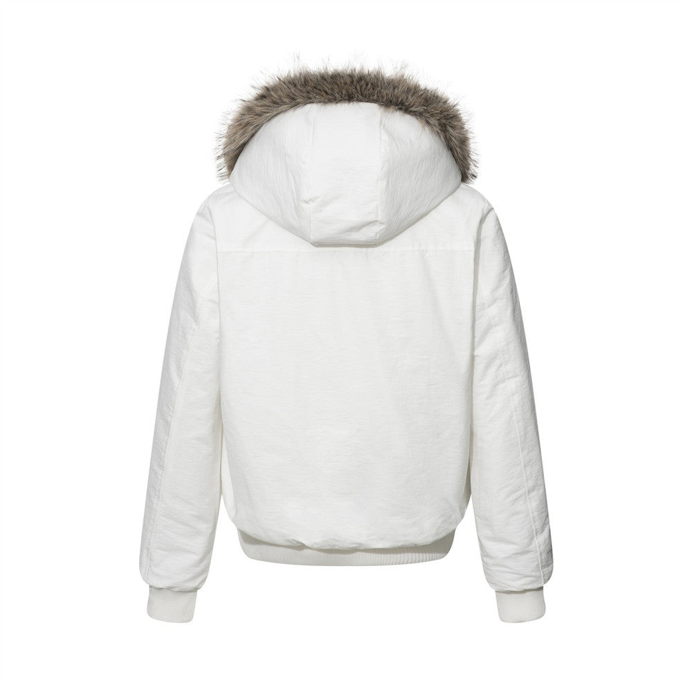 Men's Vibe Cotton Padded Jacket Double Zipper Hooded Stand Collar Flight Jacket