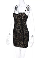 Lace Spaghetti Strap Mini Dress