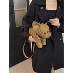 Women's Exquisite Cartoon French Bulldog Print Creative Color Block Small Square Bag Artsy Single Shoulder Crossbody Handbag