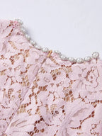 Lace Short Sleeve Mermaid Dress
