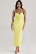 Strapless Back Slit Fitted Dress