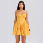Backless A-line fluffy dress short princess dress