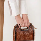 Elegant Frontier Fashion Bag featuring rustic leather texture and western-inspired design for everyday use.