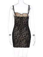 Lace Spaghetti Strap Mini Dress