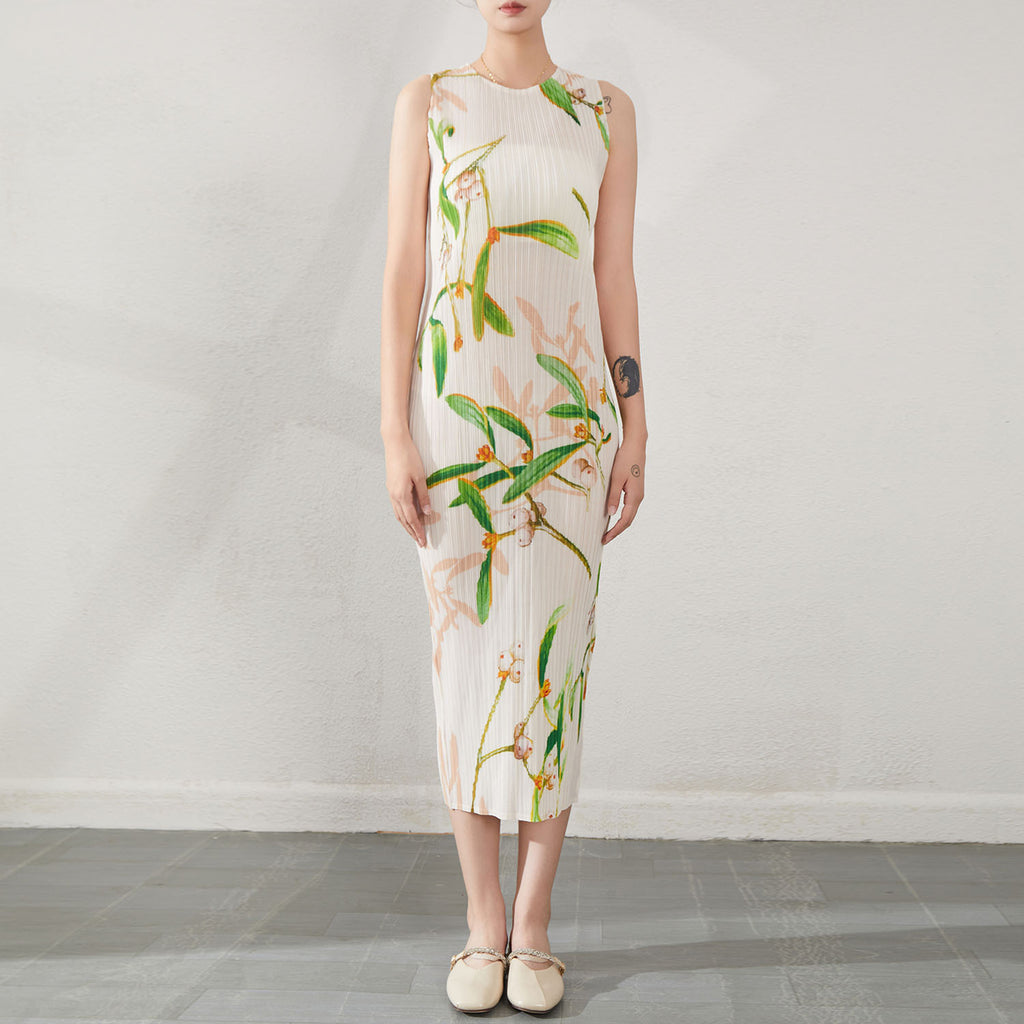 Round neck vest dress sleeveless dress