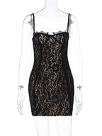 Lace Spaghetti Strap Mini Dress
