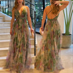 Printed camisole dress big swing dress for women