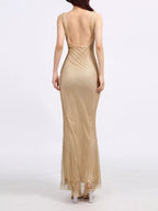Backless Scoop Neck Maxi Dress