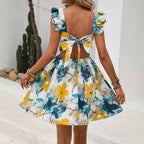 Floral sleeveless dress for women