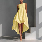 Long Dress for Women Sleeveless Casual V Front Short Back Long Design