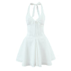 Deep V-neck chic back strap dress