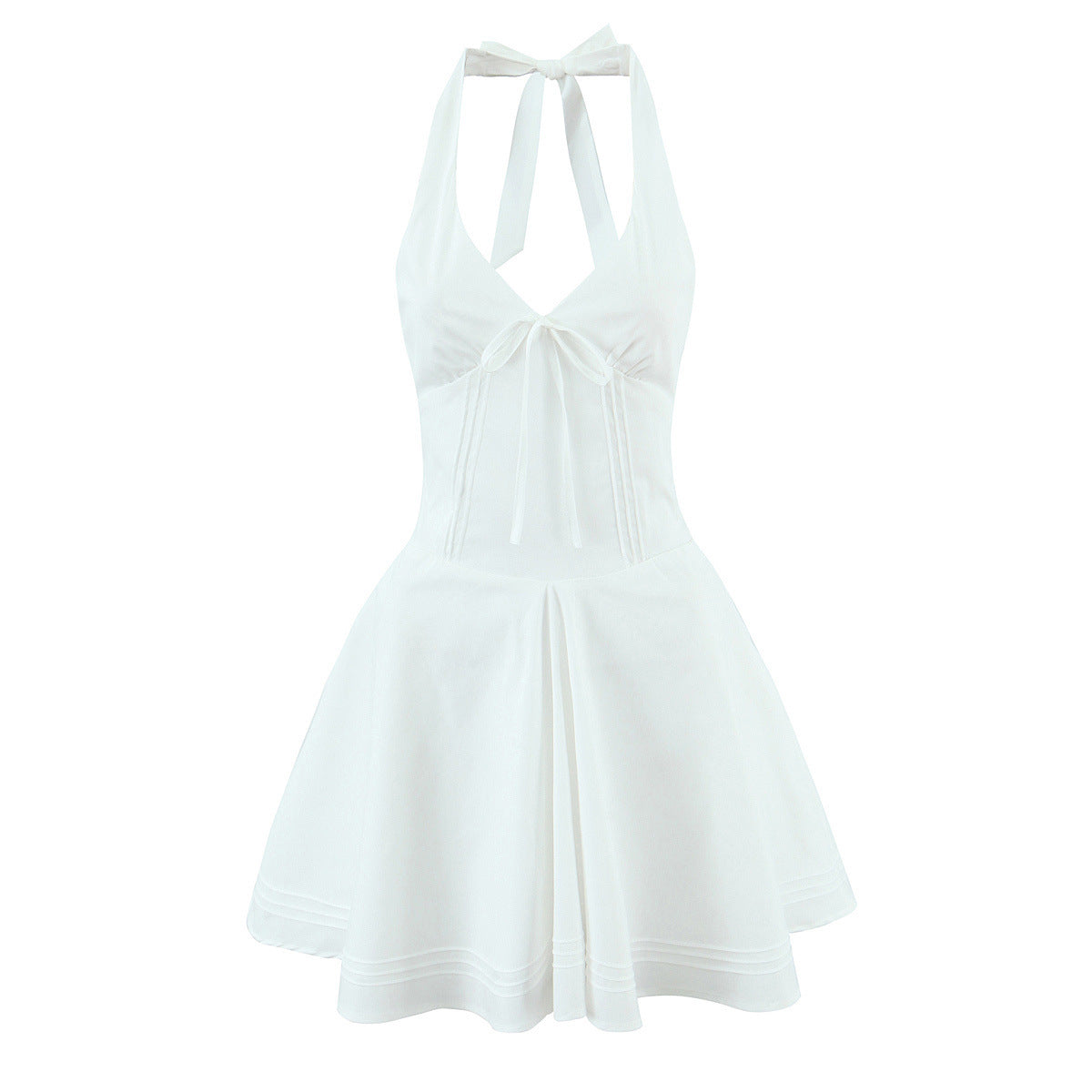 Deep V-neck chic back strap dress