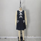 Wave pattern sleeveless dress