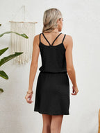 Hollow swimsuit cover cross back bohemian summer dress