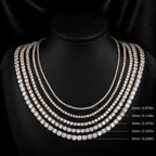 Copper Plated 18K Gold Zirconia Tennis Necklace Fashion Trendy Style Neck Chain
