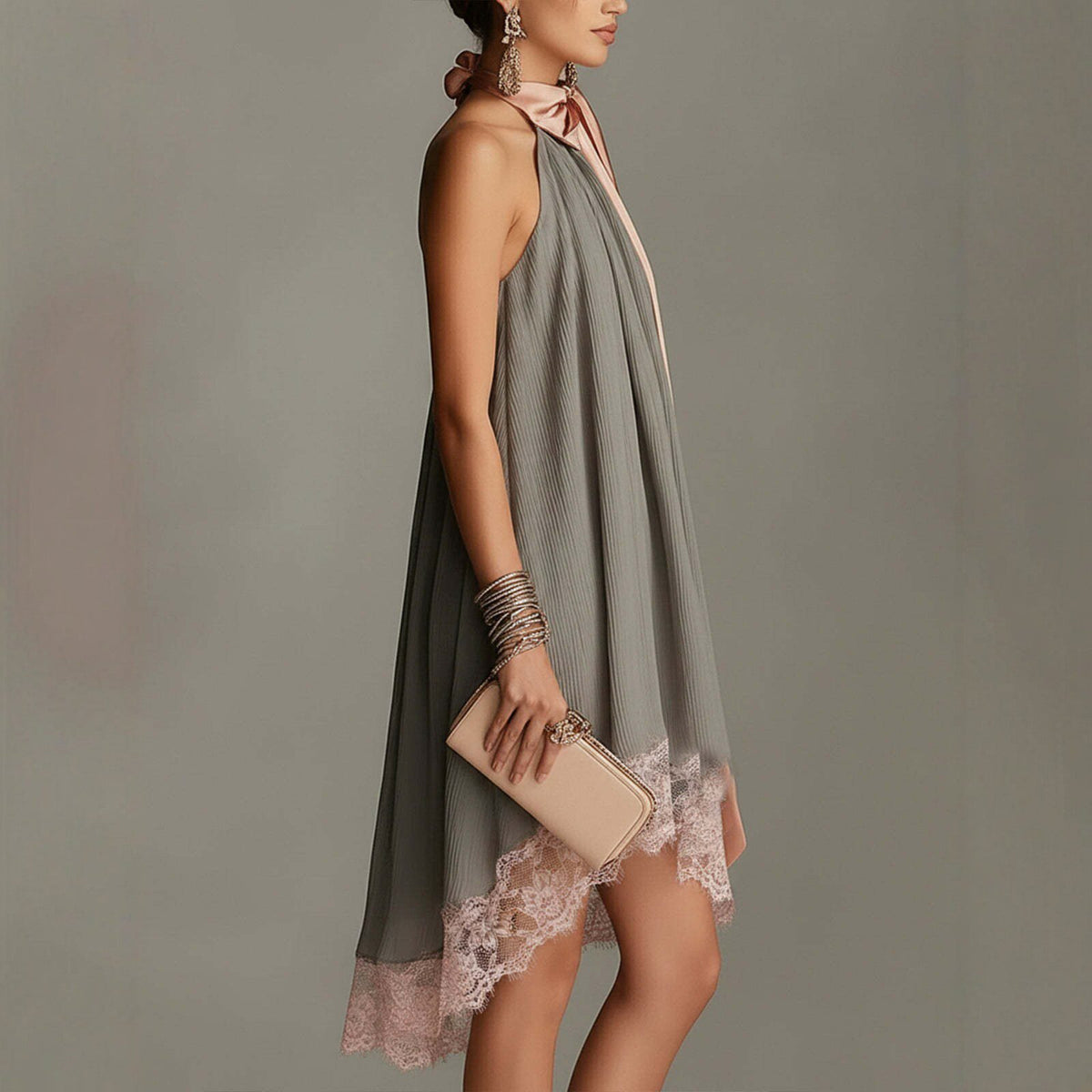 Style Strapless Printed Fitted Slimming Vacation Long Dress for Women