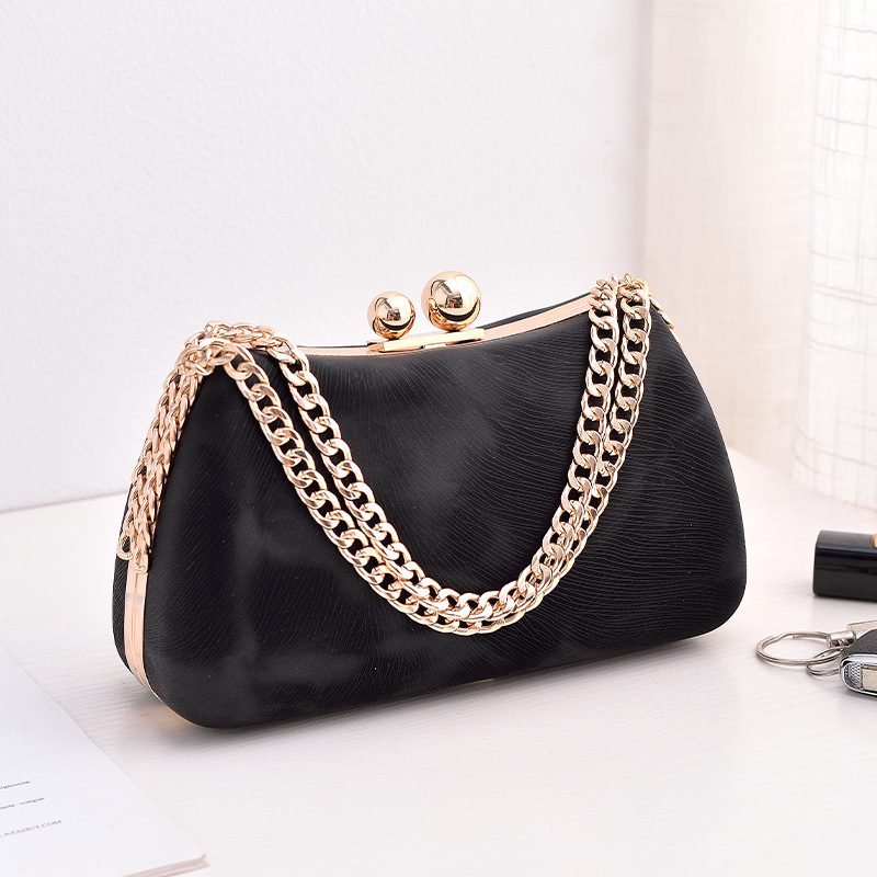 Black PU dinner minimalist handbag