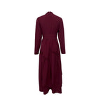 Hem Maxi Dress with High Waist and Flowing Skirt Solid Color Fitted Waist, Long Dress