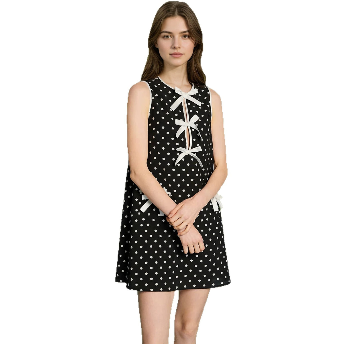 Wave pattern sleeveless dress