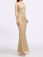 Backless Scoop Neck Maxi Dress