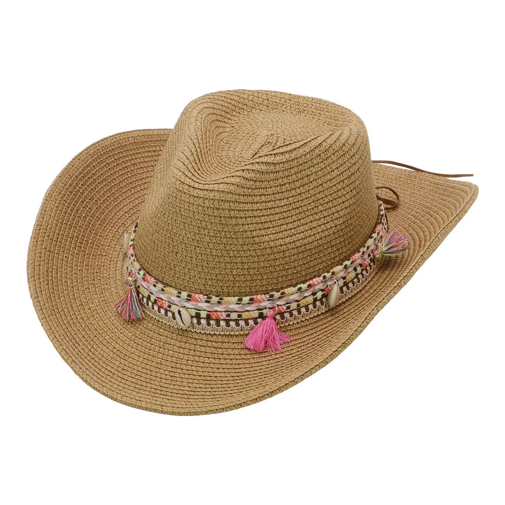 Breeze Women’s Straw Hat with Brown Trim
