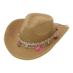 Breeze Women’s Straw Hat with Brown Trim