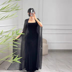 Velvet Backless Sequined Evening Dress