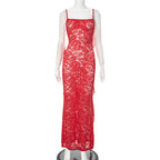 Ribbon Deep Back Lace Summer Dress