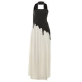 Fashionable Open-back Strapless Dress Set with Ribbon and Split Design for Women