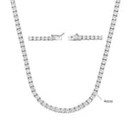 Copper Plated 18K Gold Zirconia Tennis Necklace Fashion Trendy Style Neck Chain