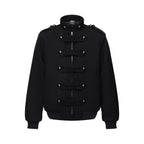 Men's Streetwear Double-Breasted Stand Collar Padded Jacket Oversized Casual Coat