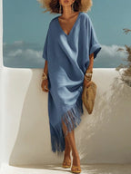 New Casual Beach Travel TK Comfortable Fringe V-neck Sexy Atmosphere Dress