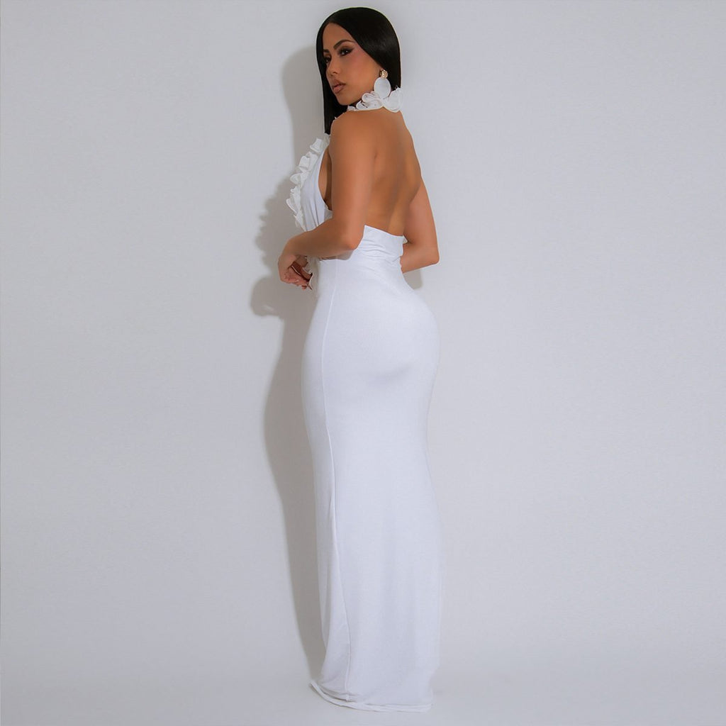 Off-the-Shoulder Backless Evening Dress