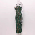 Women's Lace Suspended Dress Temperament Split Mid length Dress Slim Fit Open Back European and American Dress