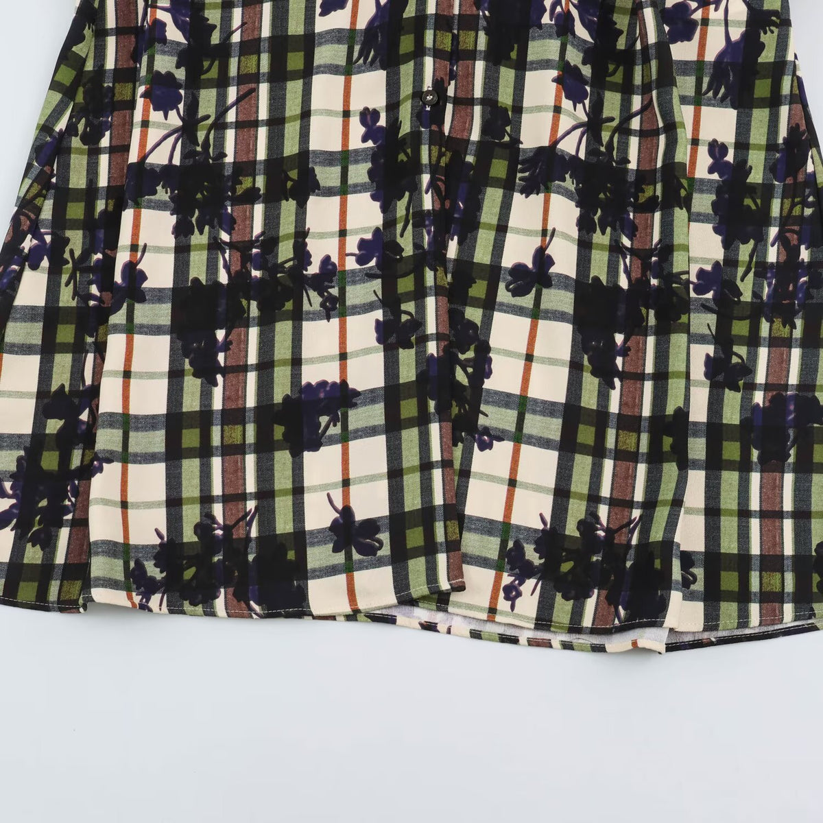 Printed shirt style waistband dress