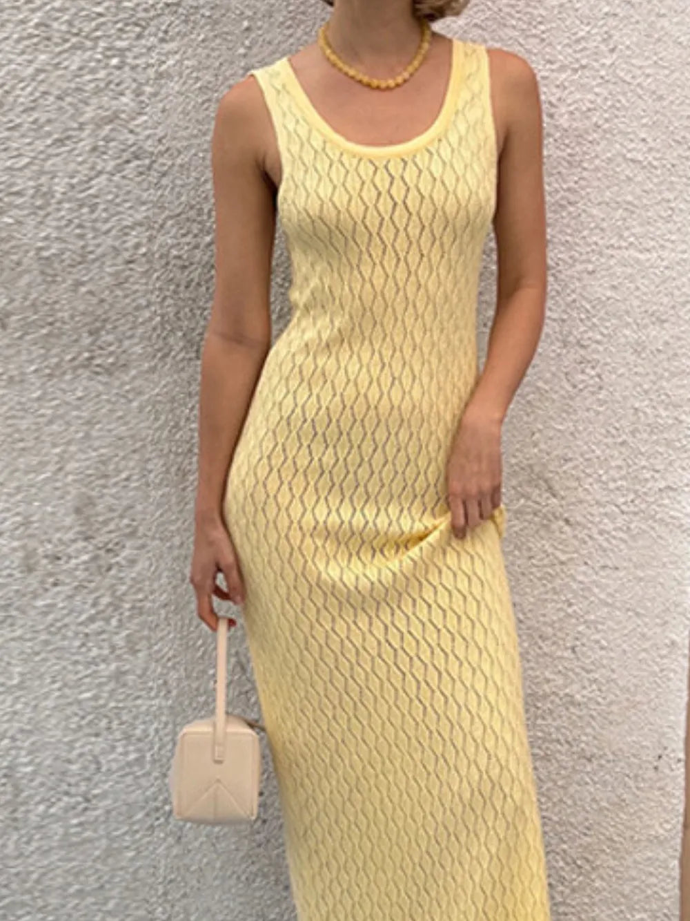 Openwork Sleeveless Maxi Dress