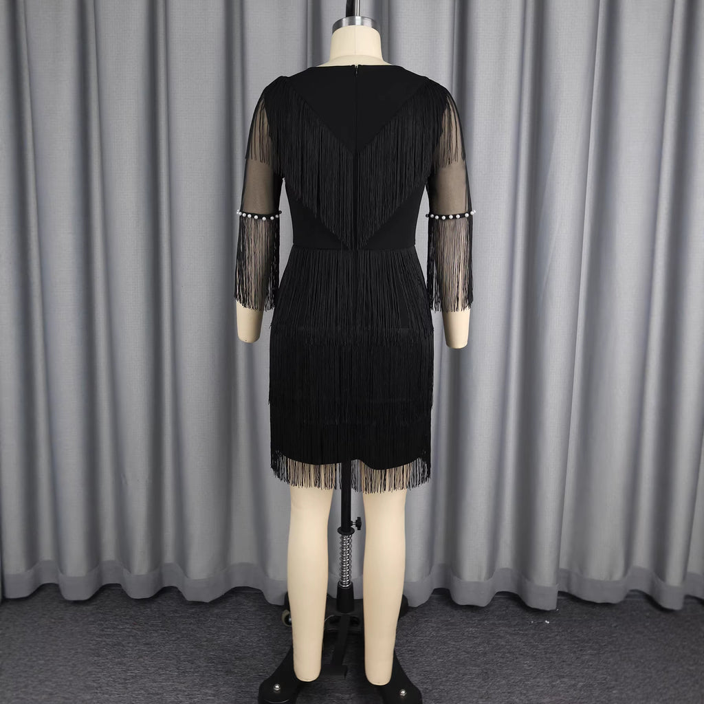 Tassel V-neck dress