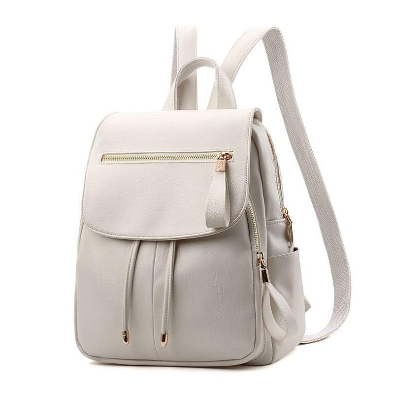Soft leather backpack travel bag