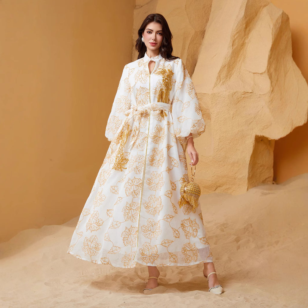 Bubble sleeve loose dress